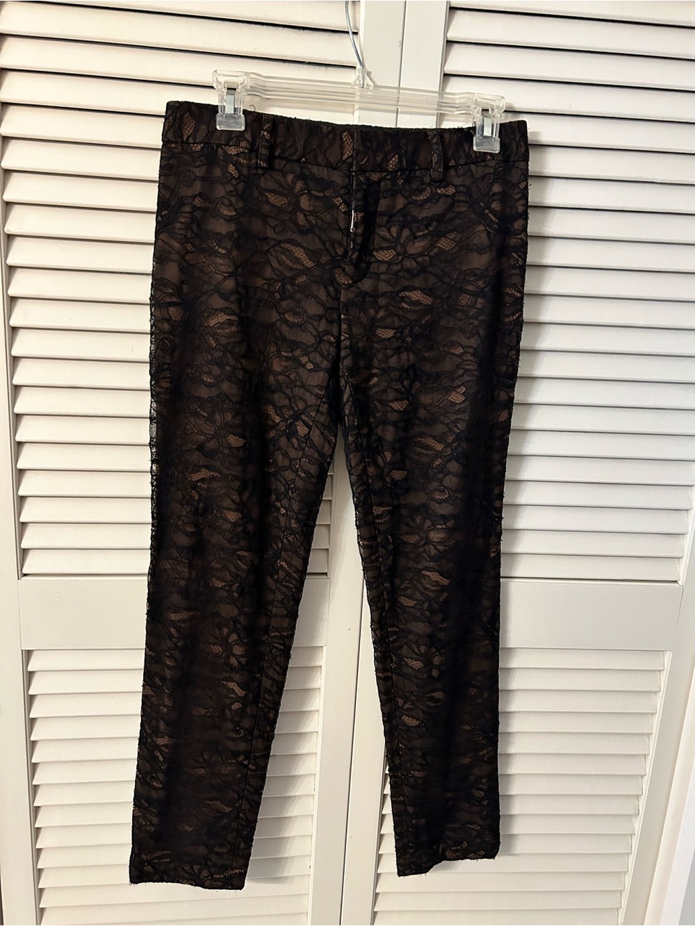 Haute Hippie Black Lace Overlay Slim Pants